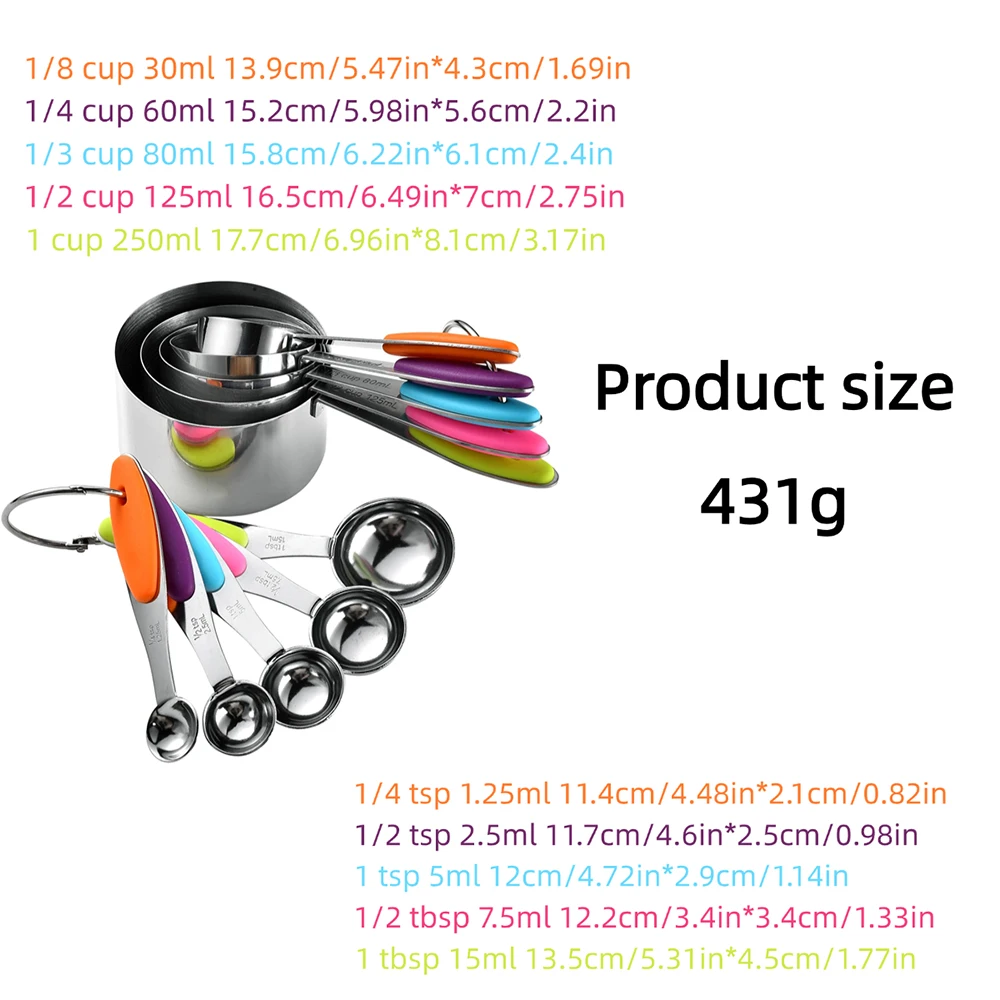 5/10Pcs Stainless Steel Measur - Home Cooking Help ulasan dan harga