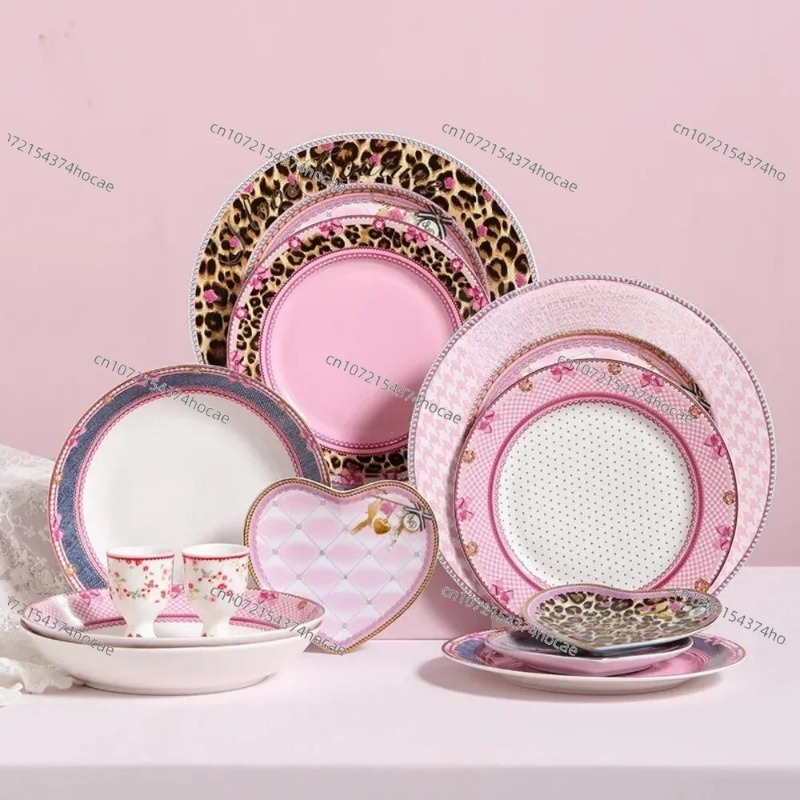 Pink Heart Shaped Ceramic Plat - Home Cooking Dishes ulasan dan harga