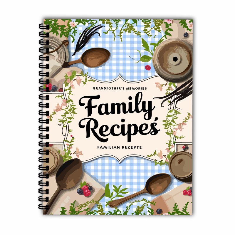 A5 Recipe Book, Blue Grid, Vin - Home Cooking Book ulasan dan harga