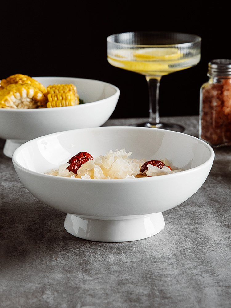 Pure White Ceramic Pastry Frui - Home Cooking Dishes ulasan dan harga