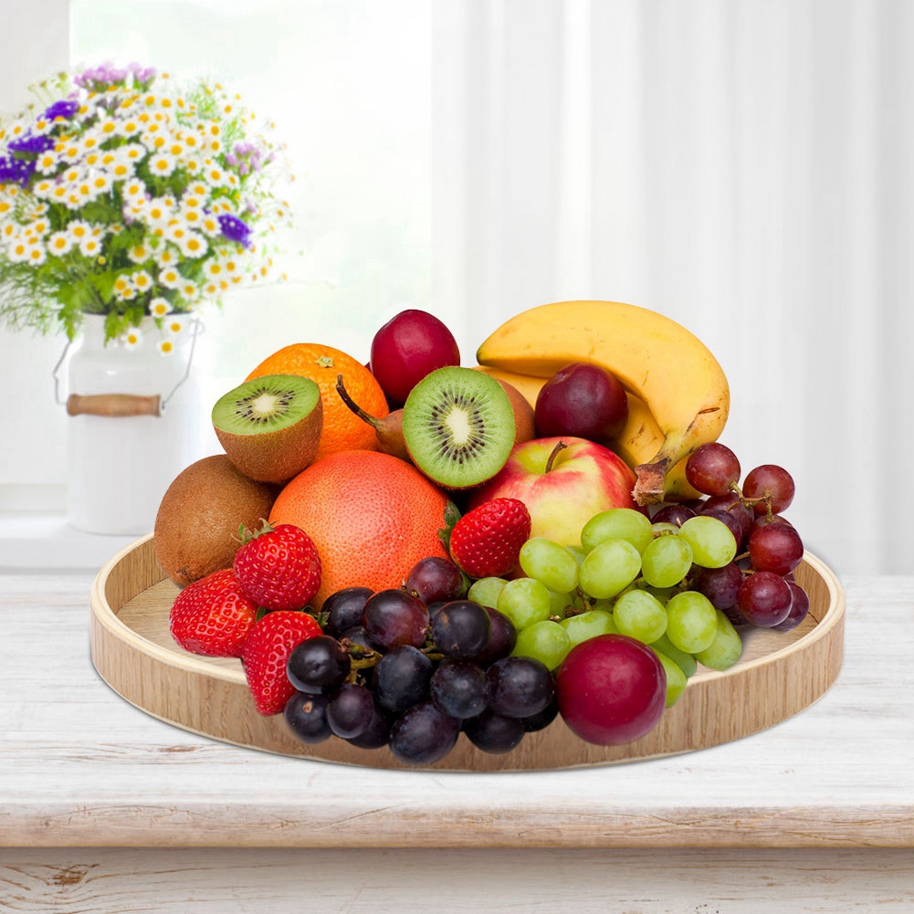 Wooden Serving Tray Tea Plate  - Home Cooking Dishes ulasan dan harga