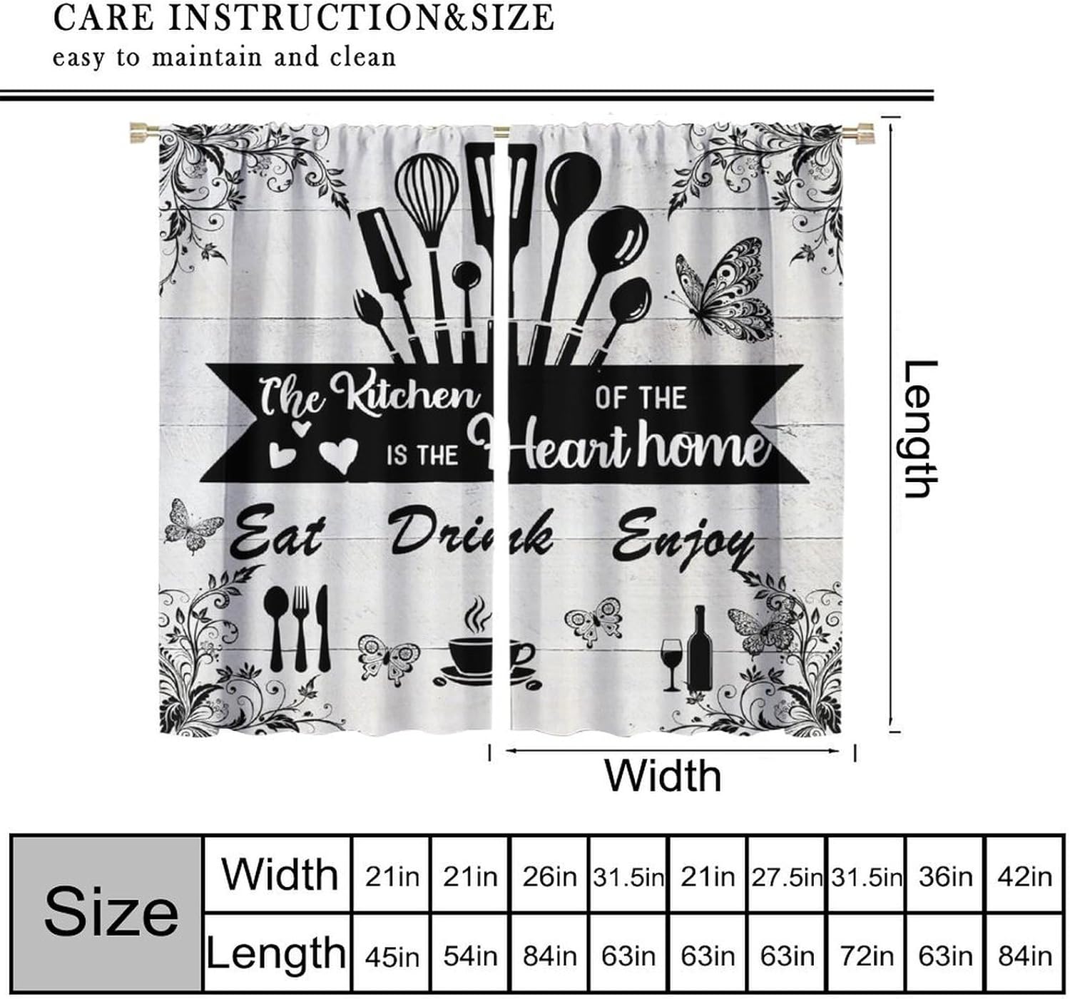 Farmhouse Rustic Curtains, Vin - Home Cooking In French ulasan dan harga